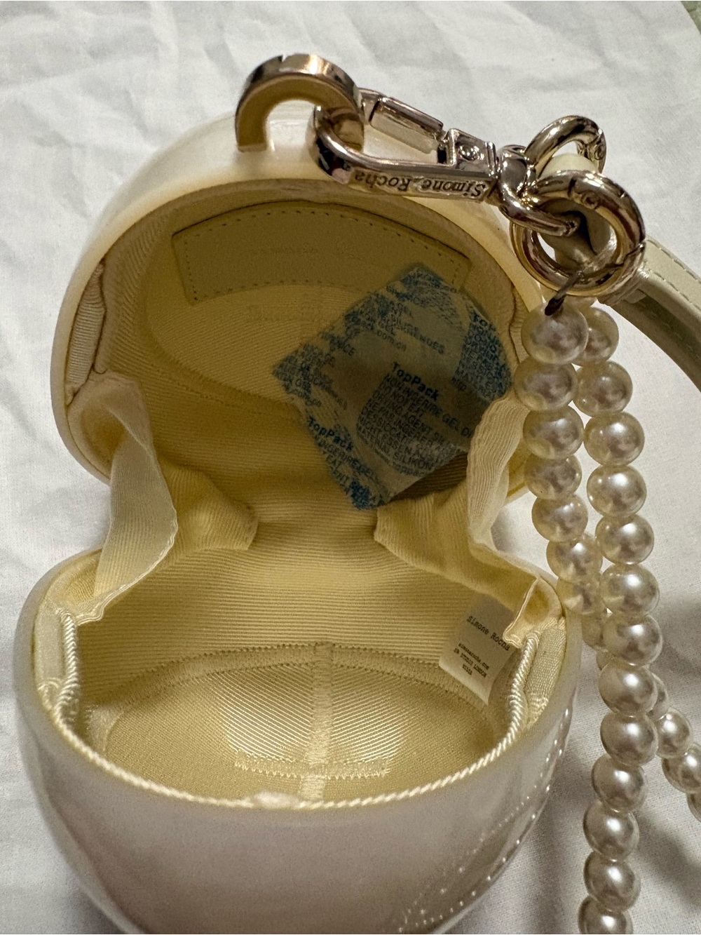 Simone Rocha Cream Pearl Jeweled Egg Wristlet - Picture 11 of 11